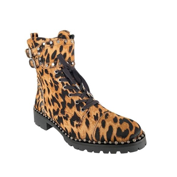Sam Edelman Jennifer Studded Leopard Print Boots - Picture 1 of 4